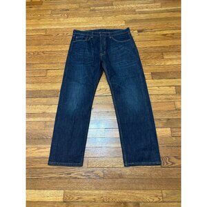 Levi's 505 Jeans Mens Size 36x30 Blue Dark Wash Blue Denim Straight Leg Fit